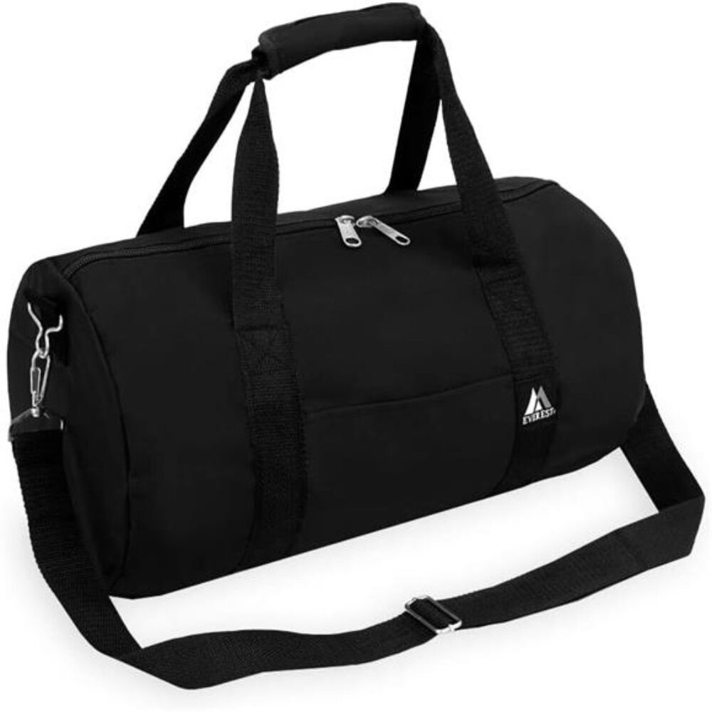 Large Round Duffel Bag 30 Inch Black Travel Gym Sports Overnight Carry Bag